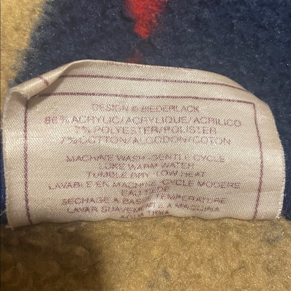 Vintage Biederlack Blanket  Geometric Native Aztec Southwest 73x54 Germany Made - Picture 4 of 4